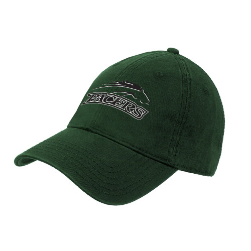  Dark Green Unstructured Adjustable Low Profile Hat - Arched Pacers w/ Pacer