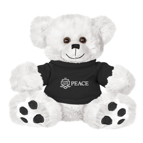  Plush Big Paw 8 1/2 inch White Bear w/Black Shirt - Primary Shield Horizontal