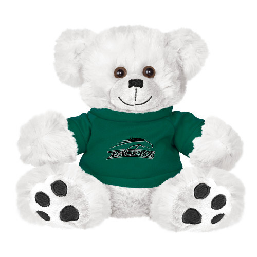  Plush Big Paw 8 1/2 inch White Bear w/Dark Green Shirt - Arched Pacers w/ Pacer
