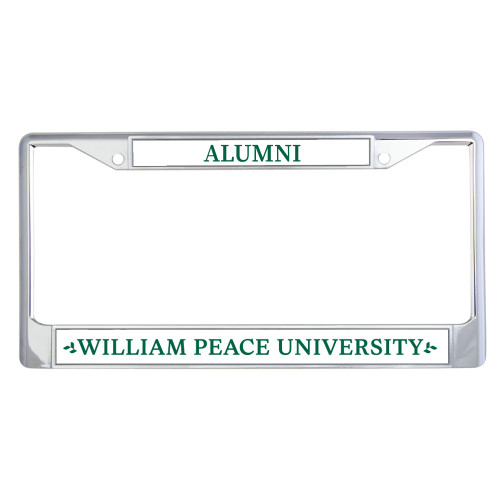  Alumni Metal License Plate Frame in Chrome - Wordmark 1 line