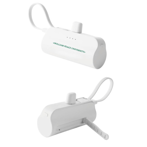  Sidekick White 4500 mAh Power Bank - Wordmark 1 line