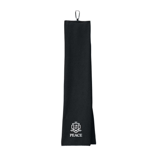  Black Waffle Microfiber Golf Towel - Primary Shield Vertical