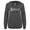 Thumbnail image for  ENZA Womens Dark Heather V Notch Raw Edge Fleece Hoodie