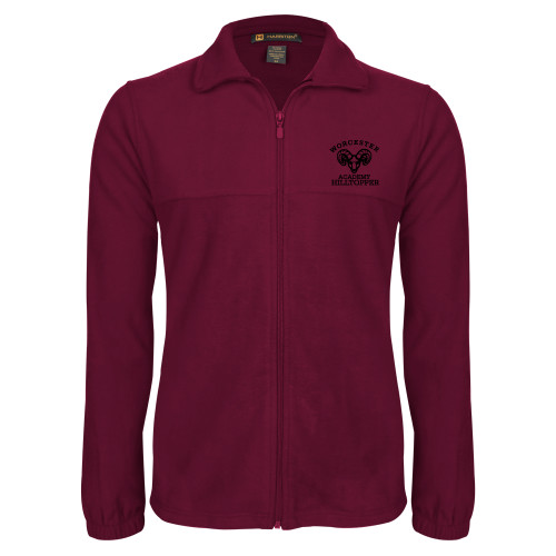Worcester Academy Maroon Fleece Full Zip Jacket