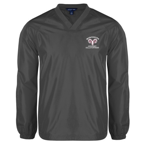  Charcoal V Neck Raglan Windshirt - Primary Mark