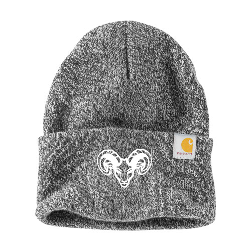  Carhartt Black/White Knit Beanie w/Cuff - Ram Head