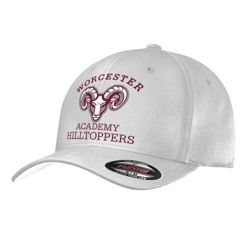  White Flexfit Structured Low Profile Hat - Primary Mark