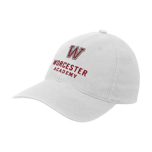  White Flexfit Structured Low Profile Hat - Worcester Academy