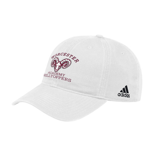  Adidas White Adjustable Washed Slouch Hat - Primary Mark