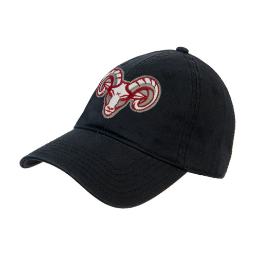  Black Unstructured Adjustable Low Profile Hat - Ram Head