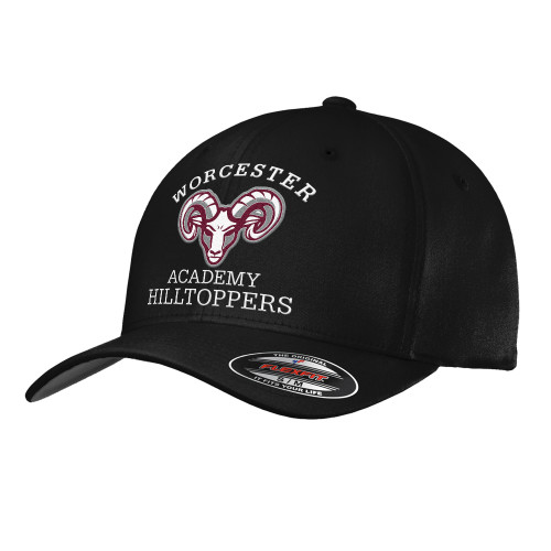  Black Flexfit Structured Low Profile Hat - Primary Mark
