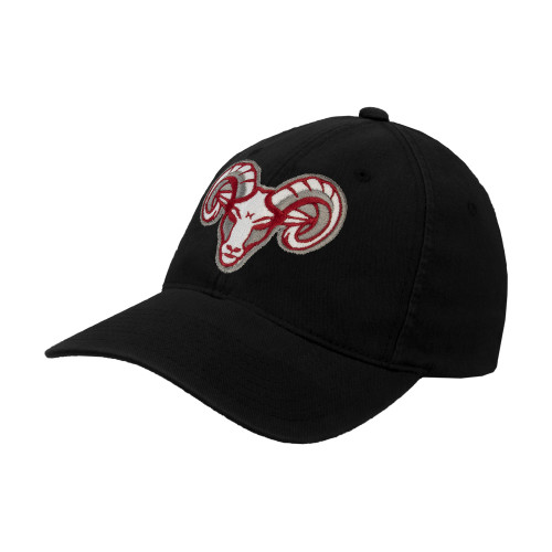  Black Flexfit Structured Low Profile Hat - Ram Head