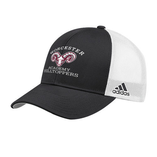  Adidas Black Structured Adjustable Mesh Hat - Primary Mark