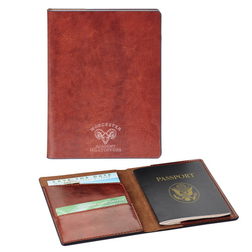  Fabrizio Brown RFID Passport Holder - Primary Mark  Engraved