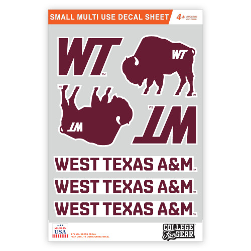  Small Multi Use Decal Sheet - West Texas A&M University Small Sticker Sheet
