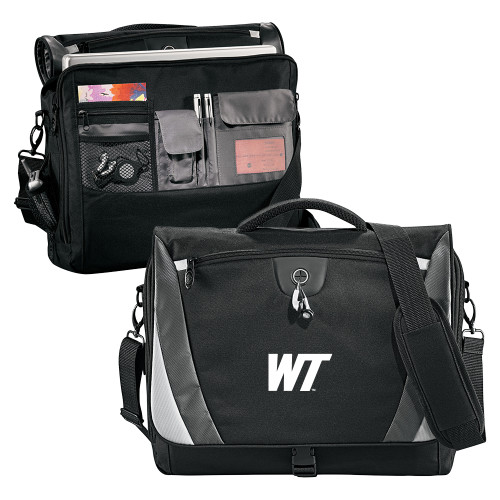  Black/Grey Slope Computer Messenger Bag - West Texas A&M Primary Mark