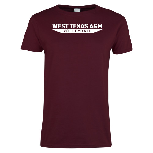 Womens Maroon Short Sleeve Tee - West Texas A&M - Volleyball