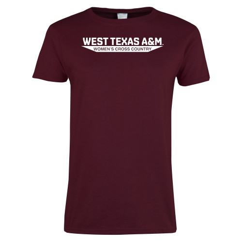  Womens Maroon Short Sleeve Tee - West Texas A&M - Womens Cross Country
