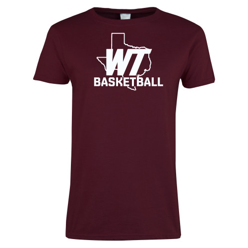  Womens Maroon Short Sleeve Tee - WT Texas Basketball