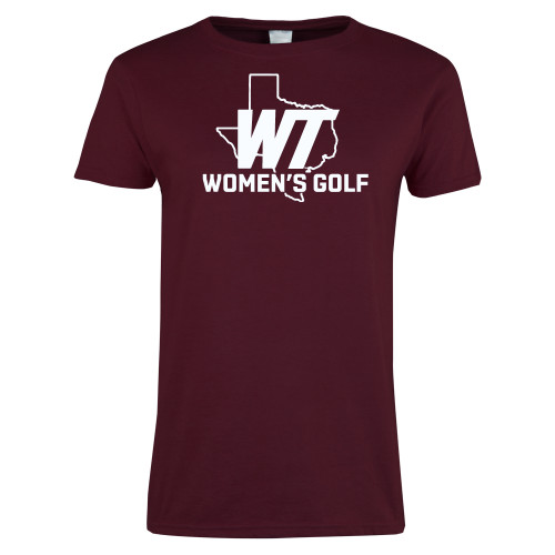  Womens Maroon Short Sleeve Tee - WT Womens Golf