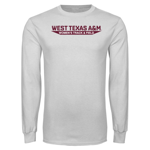  White Long Sleeve T Shirt - West Texas A&M - Womens Track & Field