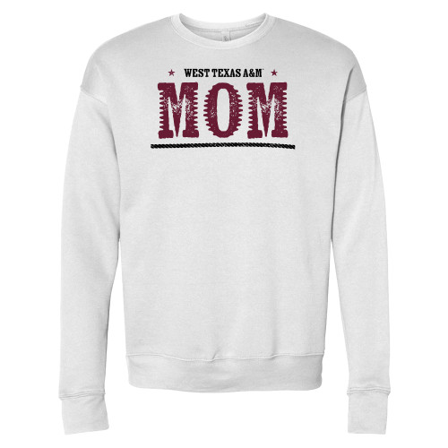  Bella + Canvas White Fleece Crew - West Texas A&M Mom