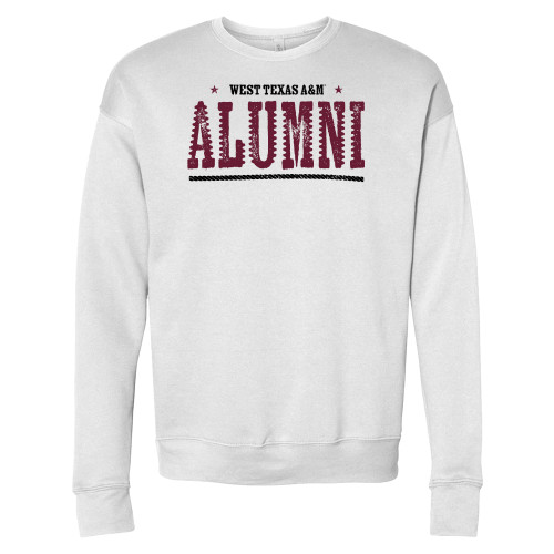  Bella + Canvas White Fleece Crew - West Texas A&M Alumni