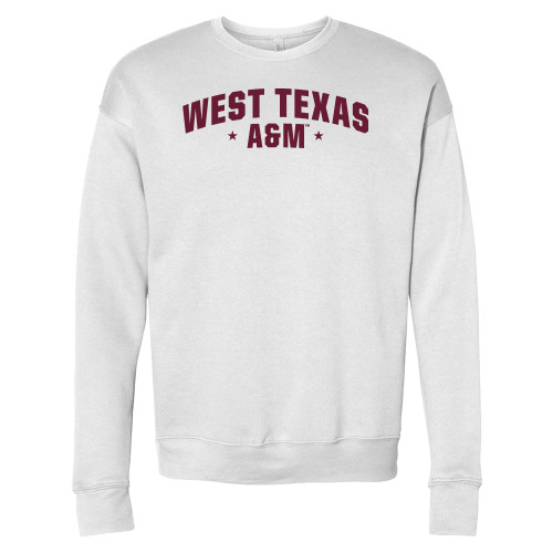  Bella + Canvas White Fleece Crew - West Texas A&M Arched