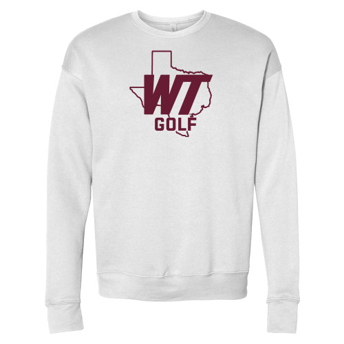  Bella + Canvas White Fleece Crew - WT Texas Golf
