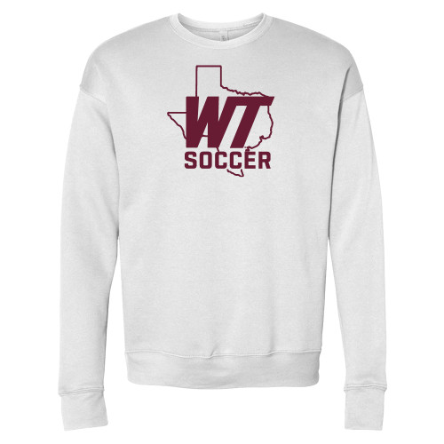  Bella + Canvas White Fleece Crew - WT Texas Soccer
