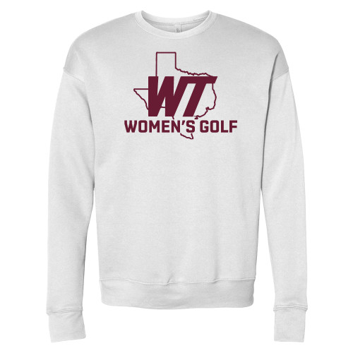  Bella + Canvas White Fleece Crew - WT Womens Golf