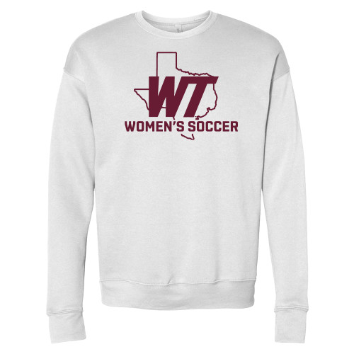  Bella + Canvas White Fleece Crew - WT Texas Womens Soccer