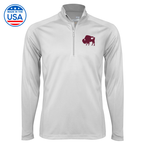  Syntrel White Interlock 1/4 Zip - WT Branded Buffalo