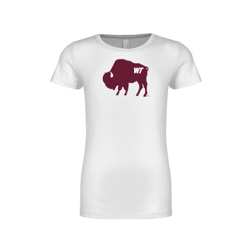 Next Level Girls White Fashion Fit T Shirt - WT Branded Buffalo