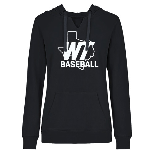  Womens Plus Black Hoodie - WT Texas Baseball
