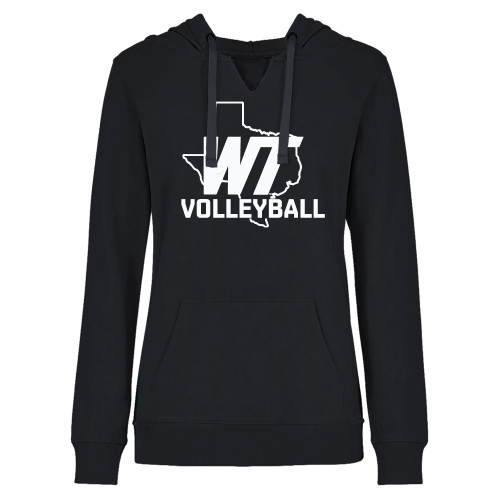  Womens Plus Black Hoodie - WT Texas Volleyball