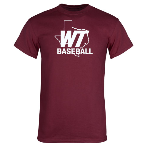  Maroon T Shirt - WT Texas Baseball