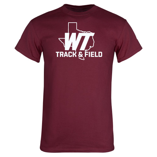  Maroon T Shirt - WT Texas Track & Field