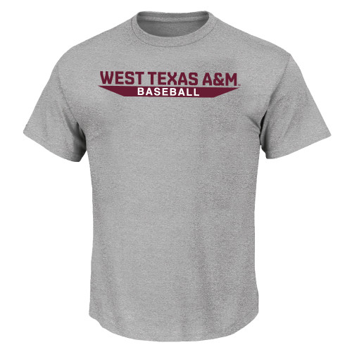  Tall Heather Grey T Shirt - West Texas A&M - Baseball