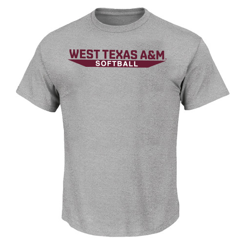  Tall Heather Grey T Shirt - West Texas A&M - Softball