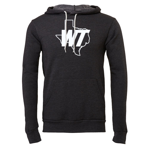  Bella + Canvas Dark Grey Heather Fleece Hood - WT Texas Mark