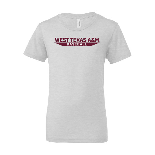  Bella + Canvas Youth Ash Grey Jersey T Shirt - West Texas A&M - Baseball