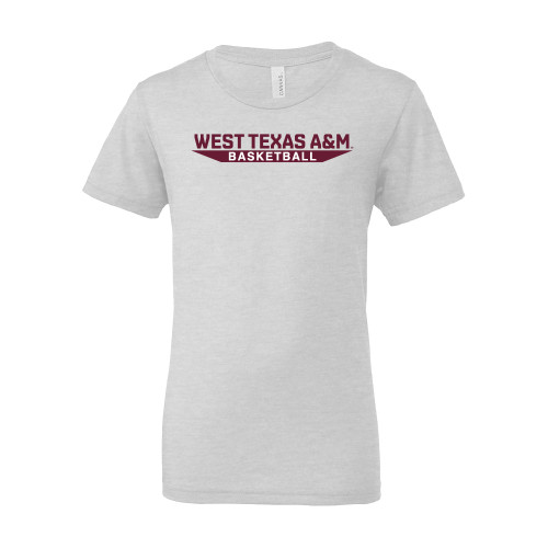  Bella + Canvas Youth Ash Grey Jersey T Shirt - West Texas A&M - Basketball