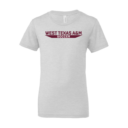  Bella + Canvas Youth Ash Grey Jersey T Shirt - West Texas A&M - Soccer