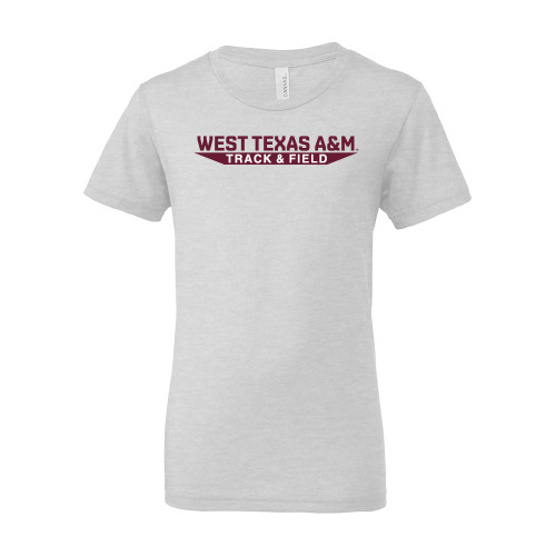 Bella + Canvas Youth Ash Grey Jersey T Shirt - West Texas A&M - Track & Field