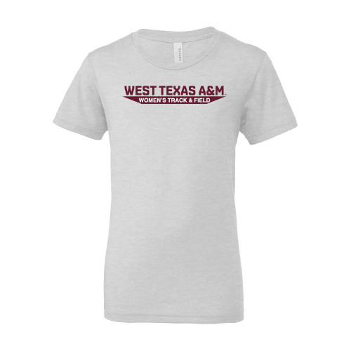  Bella + Canvas Youth Ash Grey Jersey T Shirt - West Texas A&M - Womens Track & Field