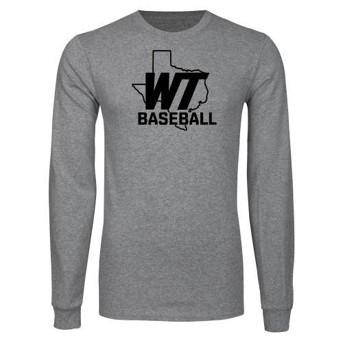  Grey Long Sleeve T Shirt - WT Texas Baseball