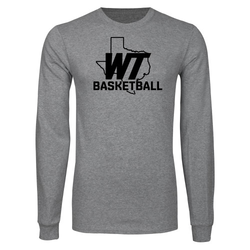  Grey Long Sleeve T Shirt - WT Texas Basketball