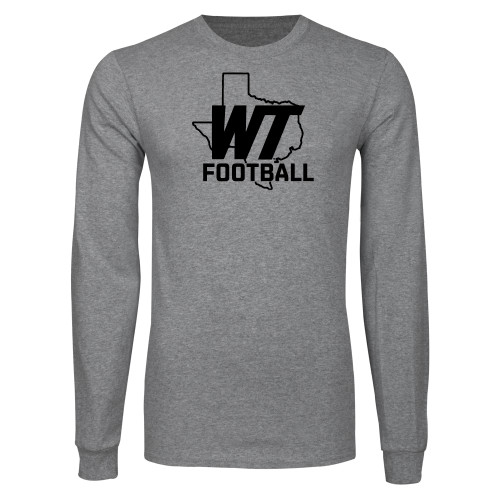  Grey Long Sleeve T Shirt - WT Texas Football