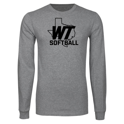  Grey Long Sleeve T Shirt - WT Texas Softball